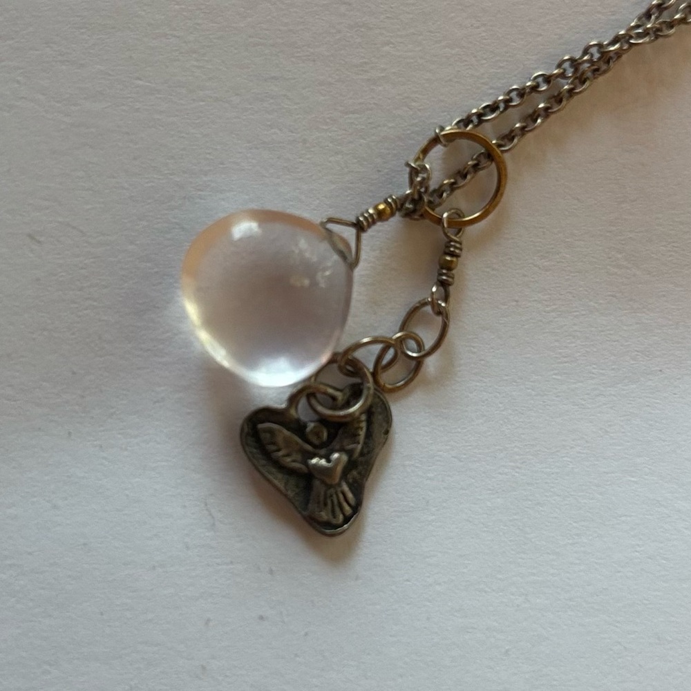 Jes Maharry Moonstone & Guardian Angel Charm Necklace